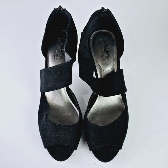 Coach And Four Drina Women's Black D'Orsay Strap Zipper Back Heels Sz 10 - Picture 9 of 9